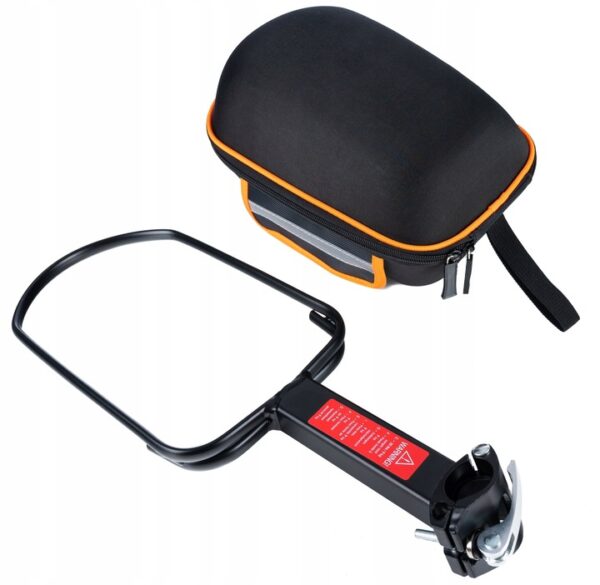 Geanta bicicleta cu prindere pe portbagaj tija sa 28x19x17 cm, 10L, poliester, borseta spate cu suport aluminiu, negru - imagine 2