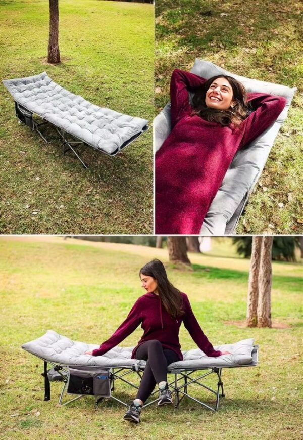 Perna sezlong 145x52 cm, impermeabila, cu snururi de prindere, textil rezistent, gri - imagine 3