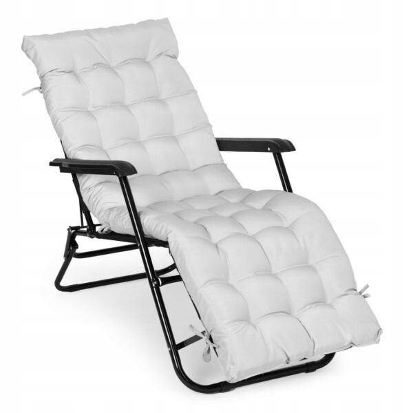 Sezlong pliabil 155x60x83 cm, 2 in 1 leagan extensibil, spatar reglabil, cadru metalic si perna impermeabila, gri