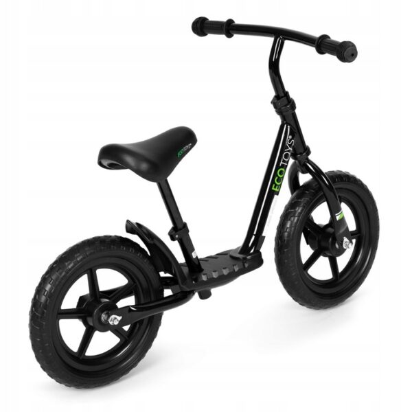 Bicicleta fara pedale pentru copii 86x63x42 cm, cu suport picioare, cadru otel, roti EVA, neagra - imagine 4