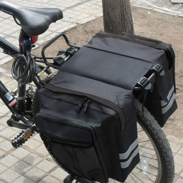 Geanta bicicleta spate 34x12x32 cm, 20L, poliester impermeabil, prindere pe portbagaj, negru - imagine 3