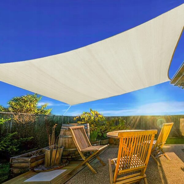 Prelata solara patrata 400x400 cm, impermeabila, protectie UV, poliester 180g/mp, bej - imagine 4
