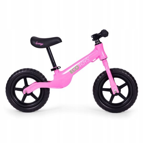 Bicicleta fara pedale pentru copii 86x47x51 cm, sa reglabila, cadru otel, roti EVA, roz - imagine 3