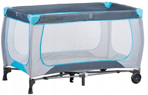 Patut pliabil cu plasa tantari si masuta de infasat, cadru otel, 126x66x77 cm, gri - imagine 4