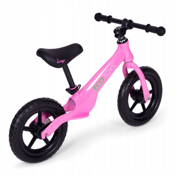 Bicicleta fara pedale pentru copii 86x47x51 cm, sa reglabila, cadru otel, roti EVA, roz - imagine 4