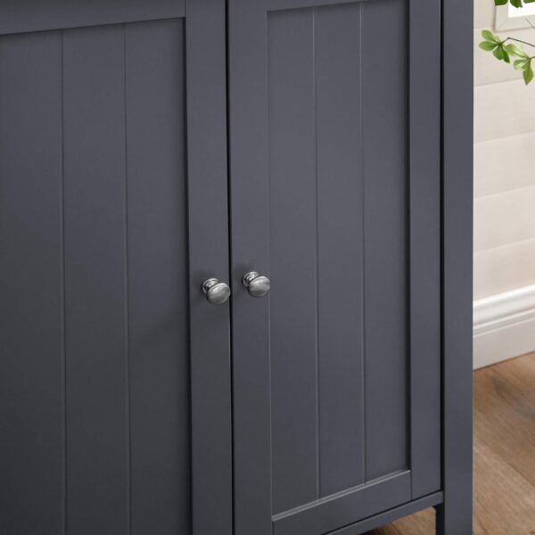 VASAGLE Dulap baie pe picioare cu 2 rafturi reglabile, din MDF, 30x60x80 cm, gri - imagine 5