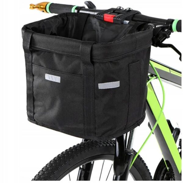 Cos bicicleta fata 34x24x25 cm, aluminiu si material textil, sistem click, cu husa ploaie, negru - imagine 13