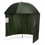 Umbrela pescuit 200x220 cm, cu perete lateral detasabil si ferestre, reglabil pe inaltime si unghi, otel si Oxford impermeabil, verde