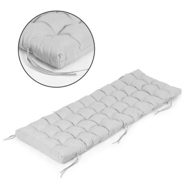 Sezlong pliabil 155x60x83 cm, 2 in 1 leagan extensibil, spatar reglabil, cadru metalic si perna impermeabila, gri - imagine 5