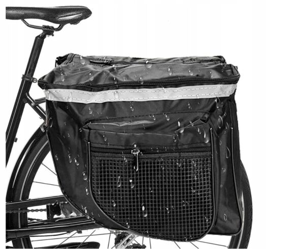 Geanta bicicleta spate 34x12x32 cm, 20L, poliester impermeabil, prindere pe portbagaj, negru - imagine 5