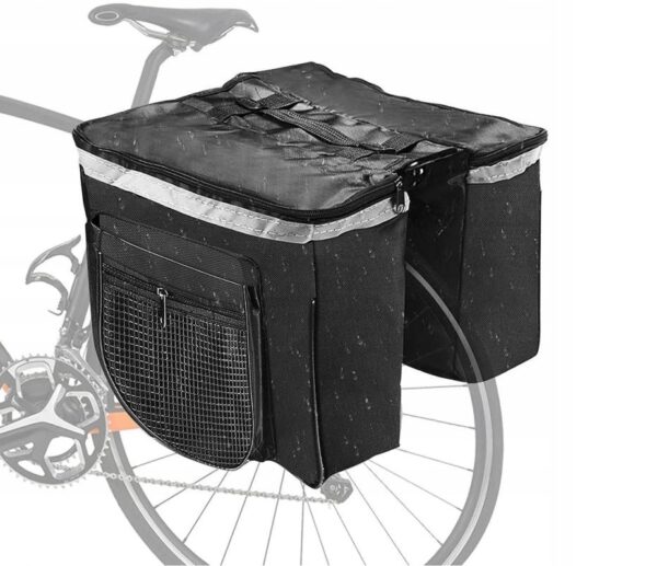 Geanta bicicleta spate 34x12x32 cm, 20L, poliester impermeabil, prindere pe portbagaj, negru - imagine 6