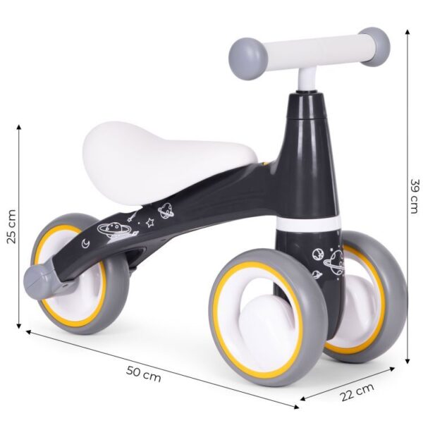 Mini bicicleta fara pedale, triciclu copii cu roti EVA, 50x22x39 cm, negru - imagine 7