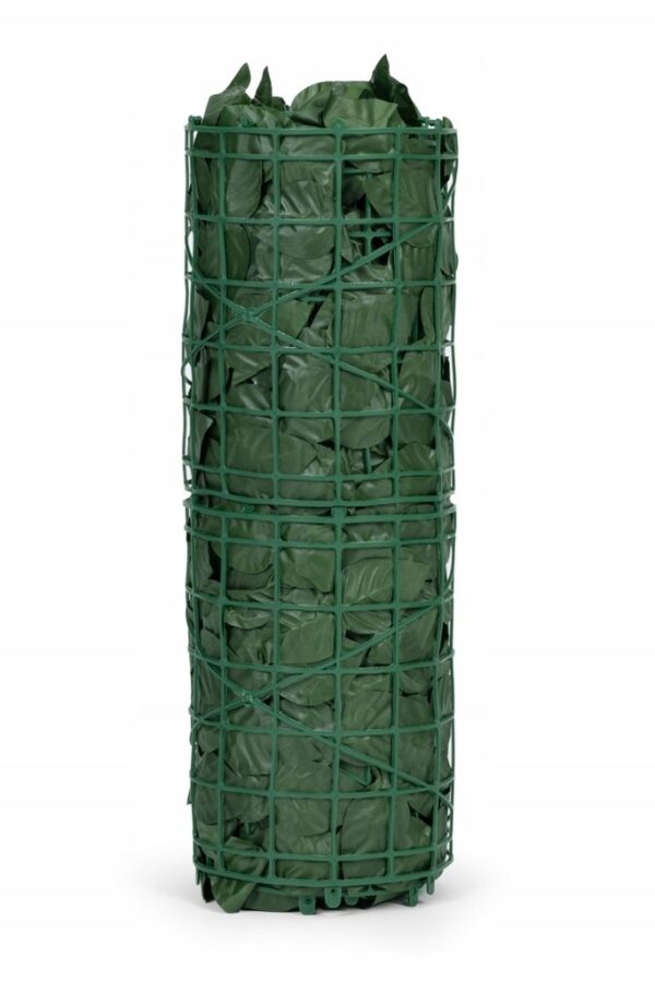 Gard artificial decorativ 50x500 cm, frunze ornamentale, protectie UV si intemperii, plastic PVC, verde inchis - imagine 6