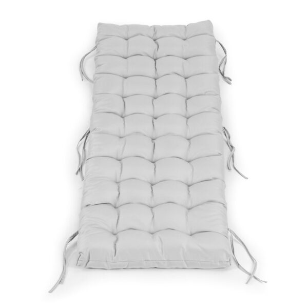Sezlong pliabil 155x60x83 cm, 2 in 1 leagan extensibil, spatar reglabil, cadru metalic si perna impermeabila, gri - imagine 8