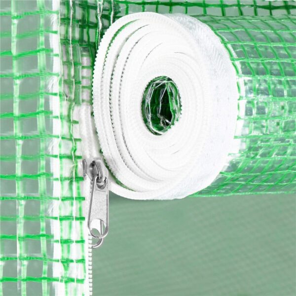 Folie inlocuire pentru sera 200x200x200 cm, PE 140g/mp cu plasa PP, UV4, 4 ferestre si usa cu fermoar, verde - imagine 8