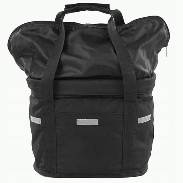 Cos bicicleta fata 34x24x25 cm, aluminiu si material textil, sistem click, cu husa ploaie, negru - imagine 9