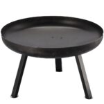 Semineu de gradina 60x36 cm, otel gros 2 mm, cu picioare detasabile, rezistent la temperaturi inalte, negru
