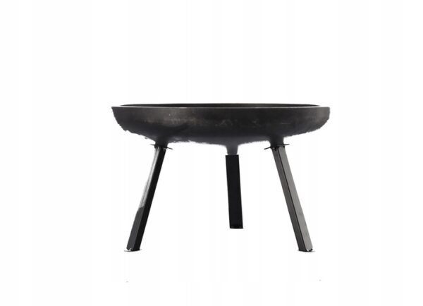 Semineu de gradina 60x36 cm, otel gros 2 mm, cu picioare detasabile, rezistent la temperaturi inalte, negru - imagine 4