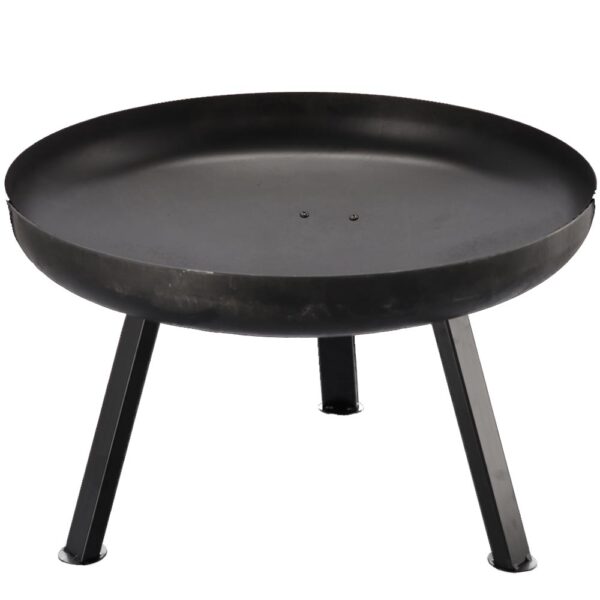 Semineu de gradina 60x36 cm, otel gros 2 mm, cu picioare detasabile, rezistent la temperaturi inalte, negru