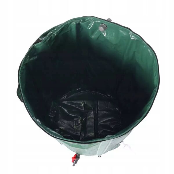 Rezervor apa pluviala 1000 L, pliabil 100x125 cm, cu robinet, filtru si capac cu fermoar, PVC rezistent UV, verde - imagine 6