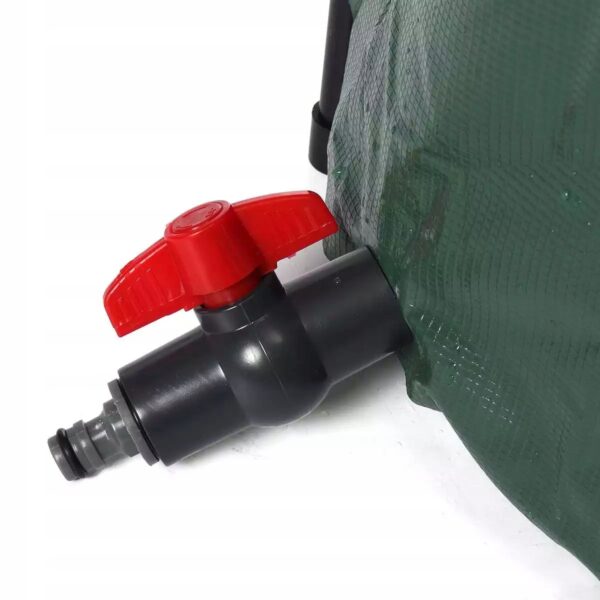 Rezervor apa pluviala 1000 L, pliabil 100x125 cm, cu robinet, filtru si capac cu fermoar, PVC rezistent UV, verde - imagine 3