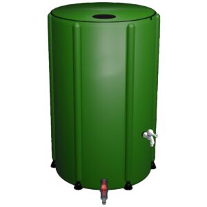 Rezervor apa pluviala 250 L, pliabil 60x88 cm, cu robinet si filtru, PVC rezistent UV, verde