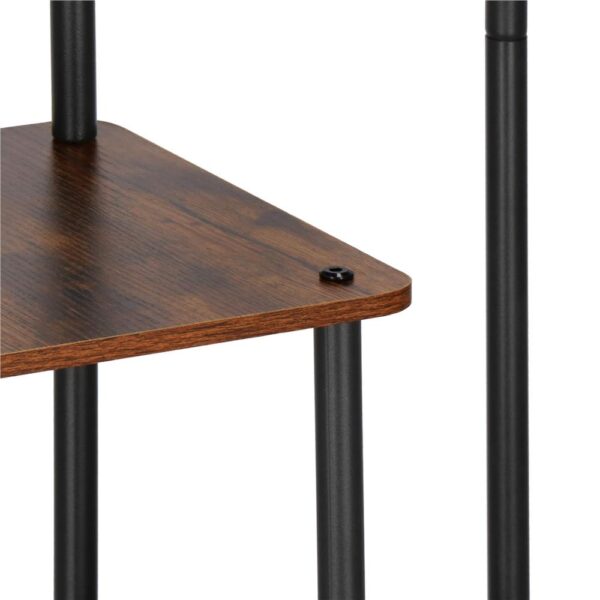 Suport pentru flori, 106x58 cm, negru/maro deschis – 5 rafturi, structura metalica, design modern - imagine 11
