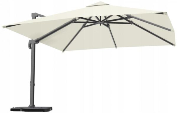 Suport baza umbrela 50x50x8 cm, set 4 elemente umplere cu apa sau nisip, manere metalice, plastic rezistent, negru - imagine 2