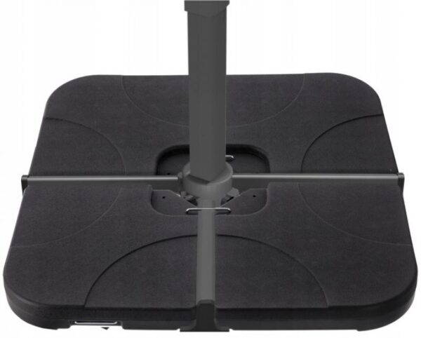 Suport baza umbrela 50x50x8 cm, set 4 elemente umplere cu apa sau nisip, manere metalice, plastic rezistent, negru - imagine 5