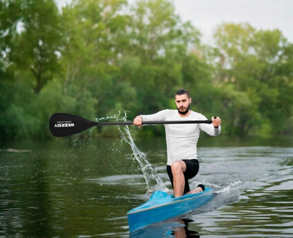 Vasla pliabila pentru SUP, 170-210 cm – usoara, reglabila, 3 segmente, aluminiu - imagine 7
