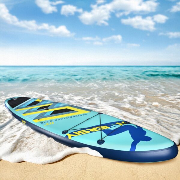 Set SUP gonflabil, 340x82x15 cm, albastru – stand-up paddle, 180 kg, scaun caiac si accesorii - imagine 11