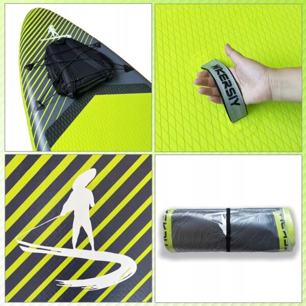 Set SUP gonflabil, 340x82x15 cm, verde – stand-up paddle, 180 kg, scaun caiac si accesorii - imagine 8