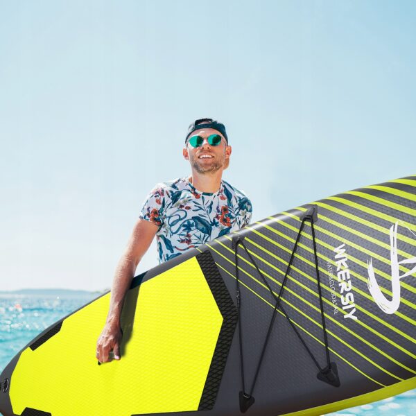 Set SUP gonflabil, 340x82x15 cm, verde – stand-up paddle, 180 kg, scaun caiac si accesorii - imagine 9