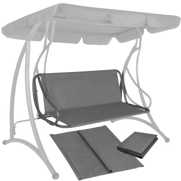 Husa din panza pentru leagan de gradina, 160x100 cm, gri – material impermeabil - imagine 9