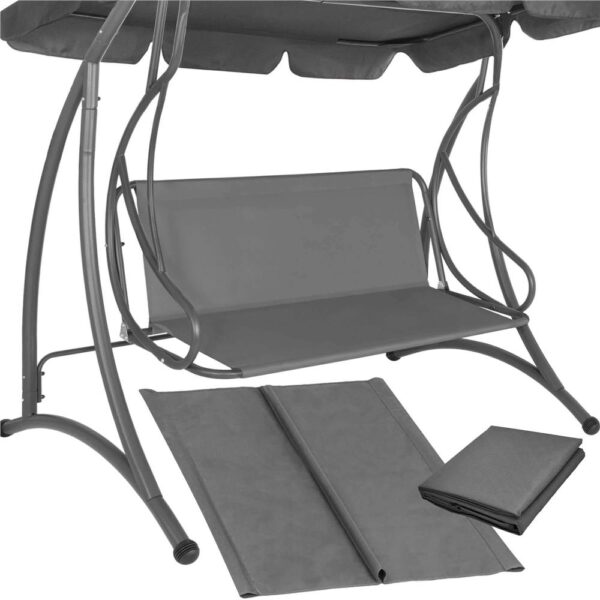 Husa din panza pentru leagan de gradina, 160x100 cm, gri – material impermeabil - imagine 10