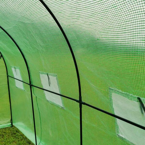 Sera gradina 300x200x200 cm, 6 ferestre, usa cu fermoar, folie PE 130g/m², verde - imagine 6