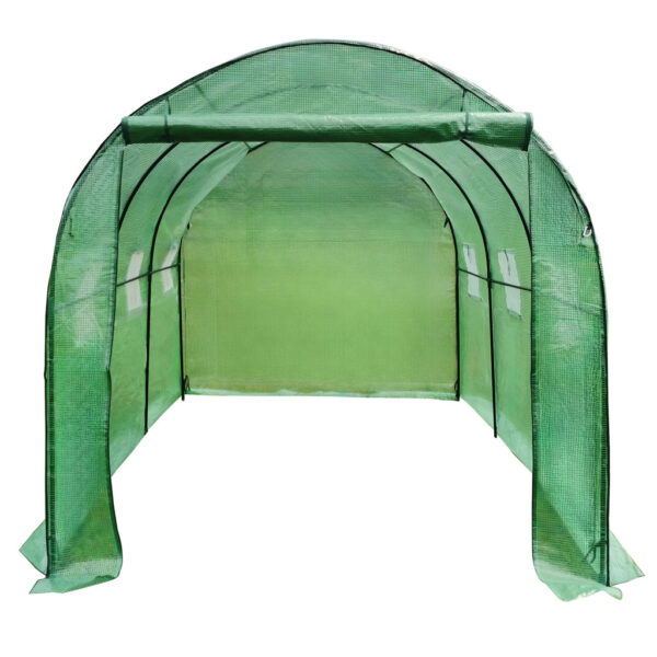 Sera gradina 300x200x200 cm, 6 ferestre, usa cu fermoar, folie PE 130g/m², verde - imagine 8
