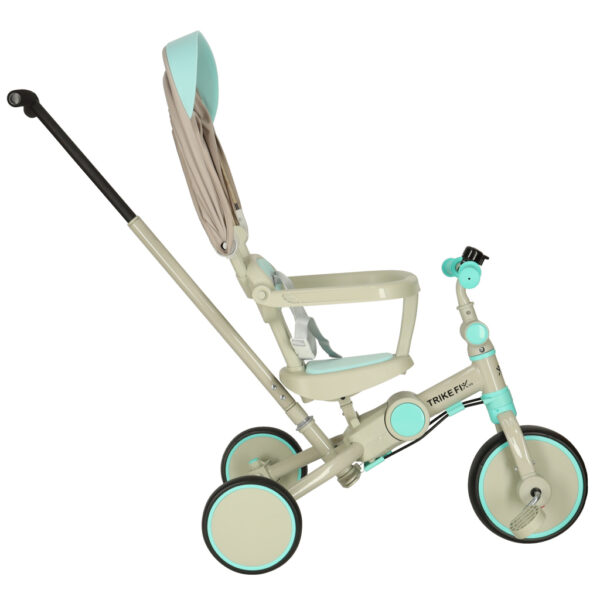 Tricicleta copii 6in1, 70x31x89 cm, cu ghidon reglabil, sezut cu spatar si copertina, cadru metalic, albastru-gri - imagine 11