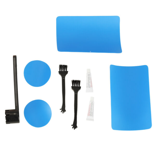 Set reparatie SUP cu 4 plasturi, 2 tuburi adeziv si perii aplicare, in cutie din plastic - imagine 6