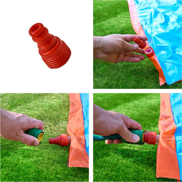 Tobogan cu apa dublu, 488 cm – conectare la furtun, distractie pentru 2 copii - imagine 4