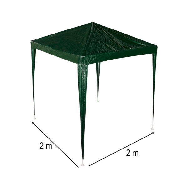 Pavilion gradina 200x200x240 cm, structura metalica, acoperis PE 90g/mp, verde - imagine 2