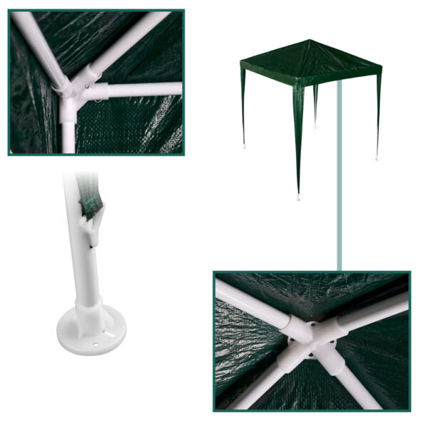 Pavilion gradina 200x200x240 cm, structura metalica, acoperis PE 90g/mp, verde - imagine 5