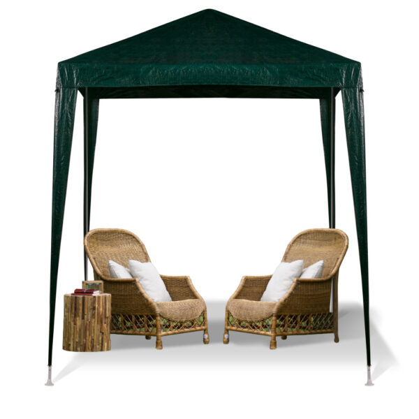 Pavilion gradina 200x200x240 cm, structura metalica, acoperis PE 90g/mp, verde - imagine 6