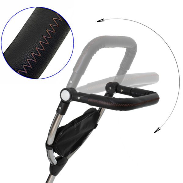 Tricicleta 3in1 105x52x94 cm, sezut rotativ 360°, roti fara aer, copertina reglabila, gri - imagine 2