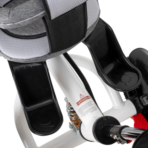 Tricicleta 3in1 105x52x94 cm, sezut rotativ 360°, roti fara aer, copertina reglabila, gri - imagine 15