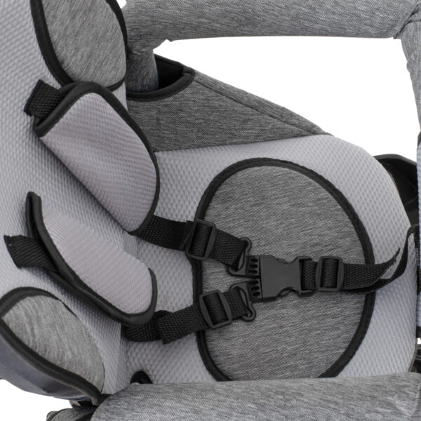 Tricicleta 3in1 105x52x94 cm, sezut rotativ 360°, roti fara aer, copertina reglabila, gri - imagine 23