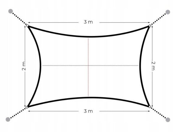 Prelata solara dreptunghiulara 200x300 cm, impermeabila, protectie UV, poliester 180g/mp, bej - imagine 6