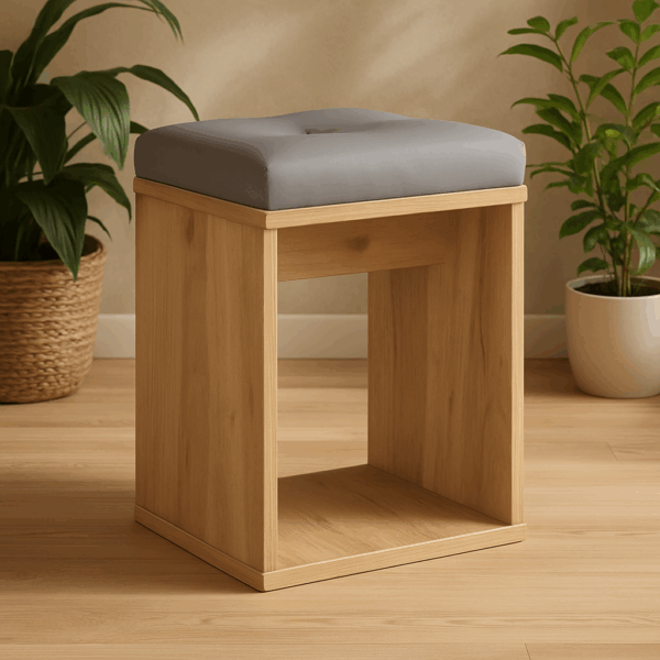 Taburet pentru masuta de toaleta cu sezut confortabil, 30x30x42 cm, craft - imagine 4