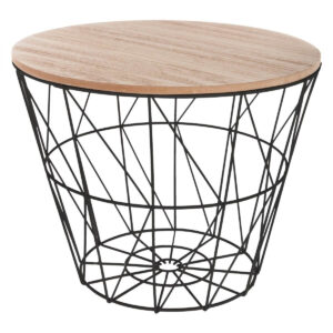 Masuta cafea rotunda Atmosphera Kumi, 38x30 cm, negru