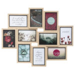 Rama foto Atmosphera Kyle cu 10 locuri, MDF si sticla, 58x49 cm, lemn natur